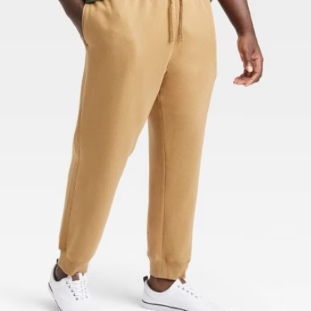 NWT Goodfellow & Co Men's Small Brown Soft Jogger Sweatpants Fleece Tapered